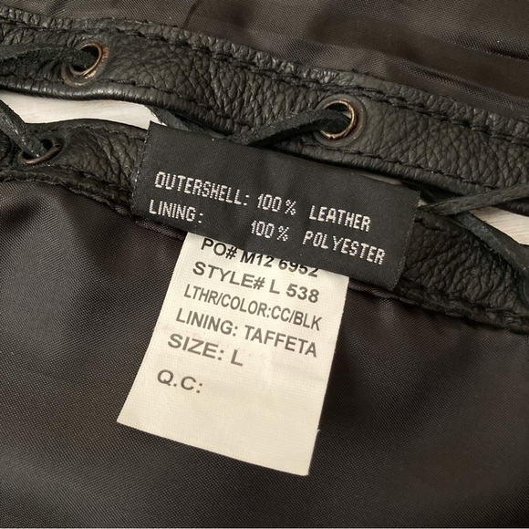 MFG First Manufacturing Co Inc Leather Gear Lace Up Biker Riding Vest | Size L - Picture 5 of 5